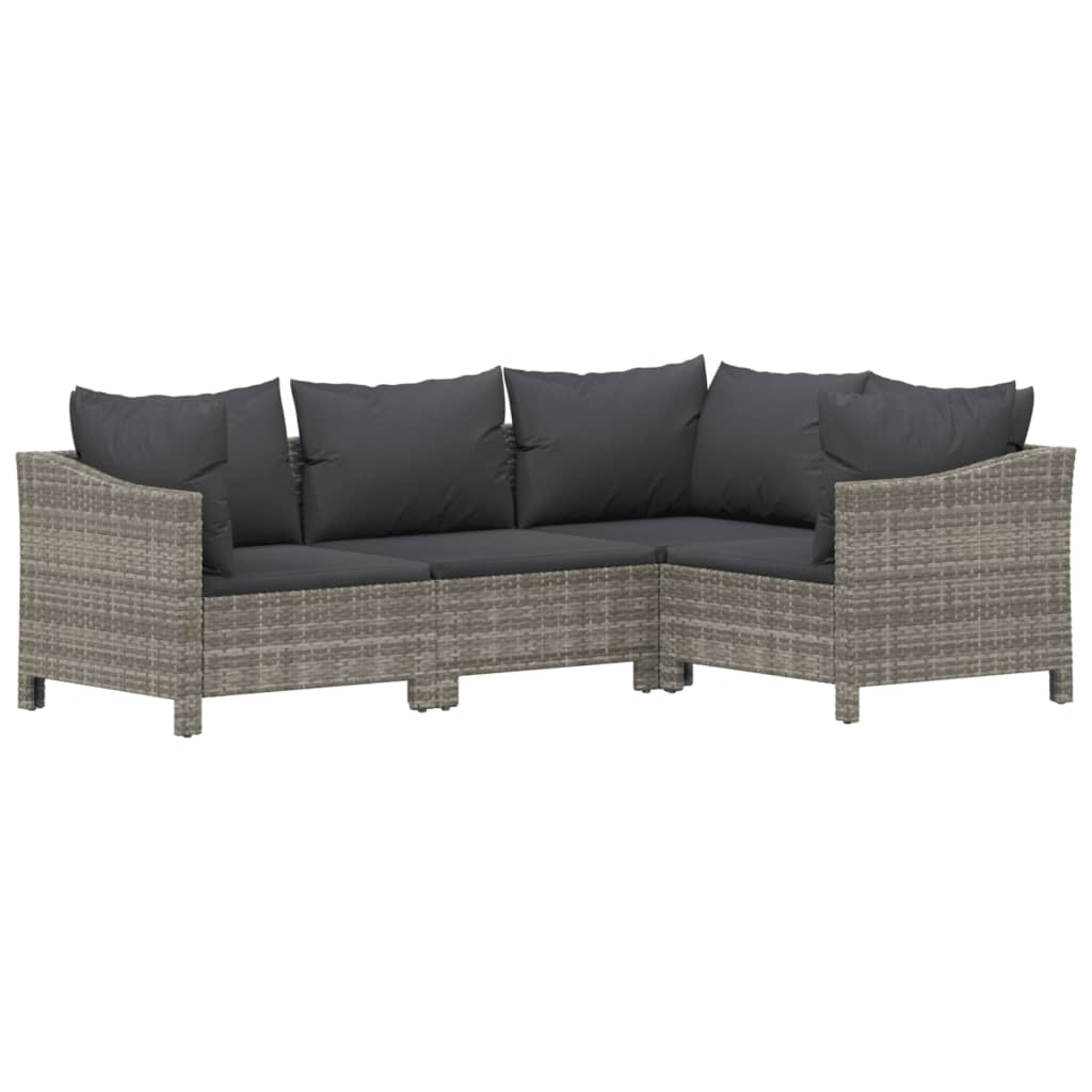 vidaXL Set mobilier de grădină cu perne, 8 piese, gri, poliratan vidaXL Set mobilier de grădină cu perne, 8 piese, gri, poliratan