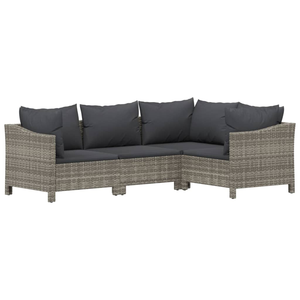 vidaXL Set mobilier de grădină cu perne, 9 piese, gri, poliratan vidaXL Set mobilier de grădină cu perne, 9 piese, gri, poliratan