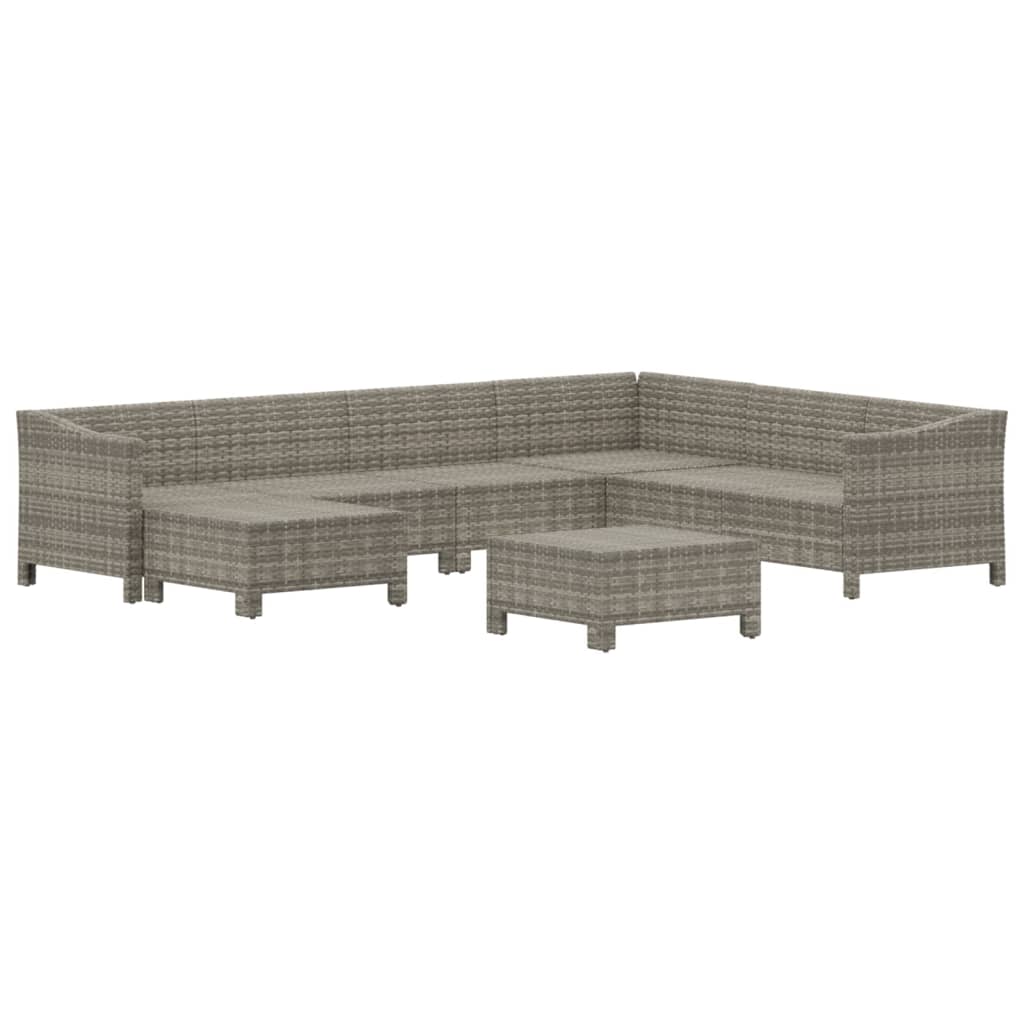vidaXL Set mobilier de grădină cu perne, 8 piese, gri, poliratan vidaXL Set mobilier de grădină cu perne, 8 piese, gri, poliratan