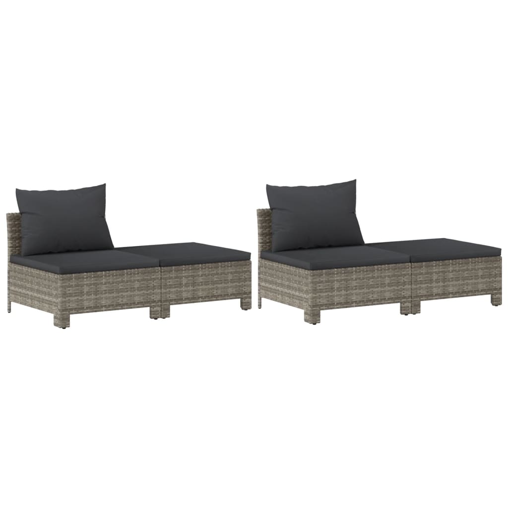 vidaXL Set mobilier de grădină cu perne, 8 piese, gri, poliratan vidaXL Set mobilier de grădină cu perne, 8 piese, gri, poliratan