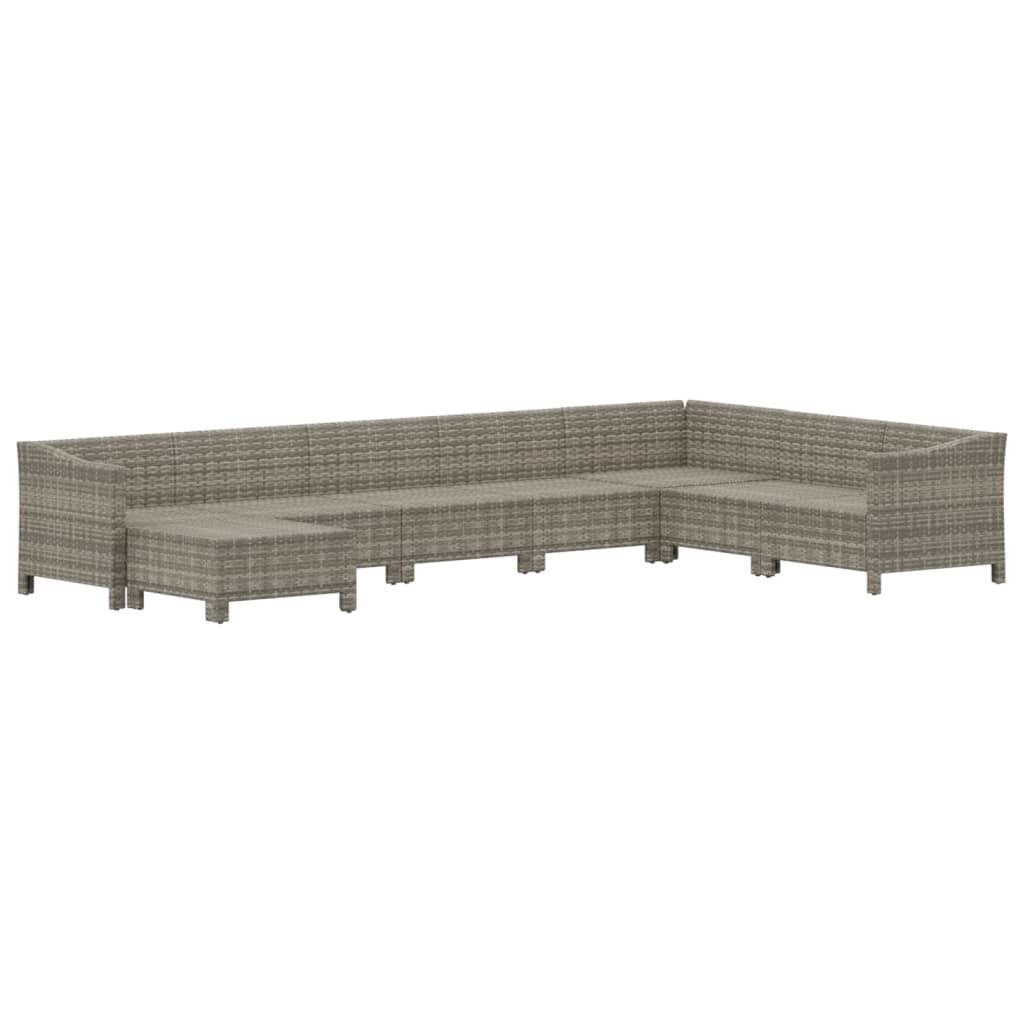 vidaXL Set mobilier de grădină cu perne, 8 piese, gri, poliratan vidaXL Set mobilier de grădină cu perne, 8 piese, gri, poliratan