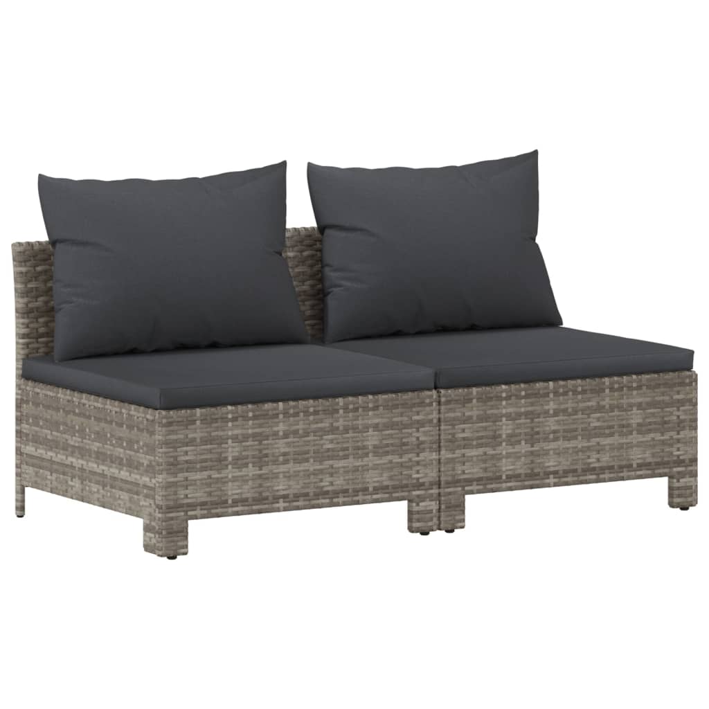 vidaXL Set mobilier de grădină cu perne, 8 piese, gri, poliratan vidaXL Set mobilier de grădină cu perne, 8 piese, gri, poliratan