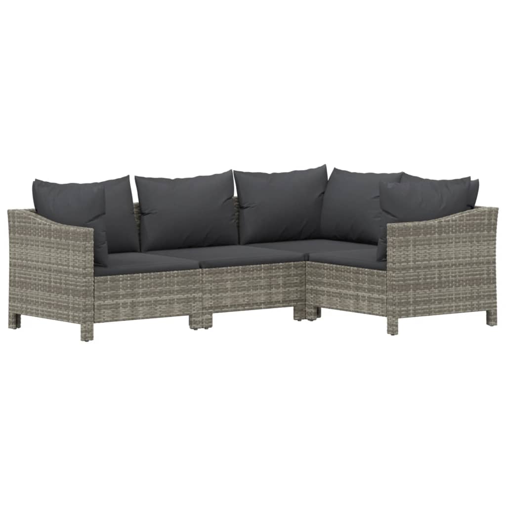 vidaXL Set mobilier de grădină cu perne, 9 piese, gri, poliratan vidaXL Set mobilier de grădină cu perne, 9 piese, gri, poliratan