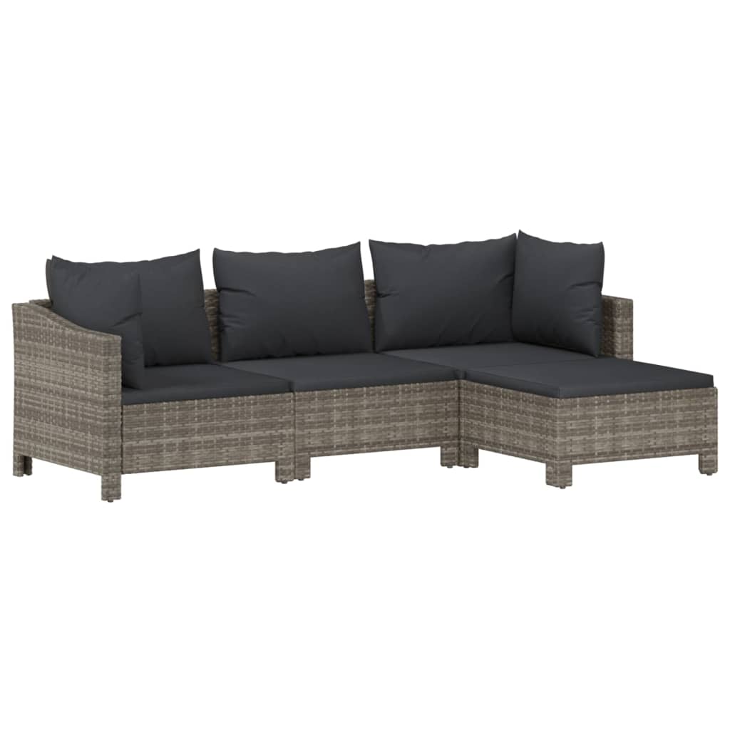 vidaXL Set mobilier de grădină cu perne, 8 piese, gri, poliratan vidaXL Set mobilier de grădină cu perne, 8 piese, gri, poliratan