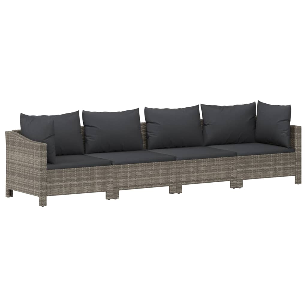vidaXL Set mobilier de grădină cu perne, 9 piese, gri, poliratan vidaXL Set mobilier de grădină cu perne, 9 piese, gri, poliratan