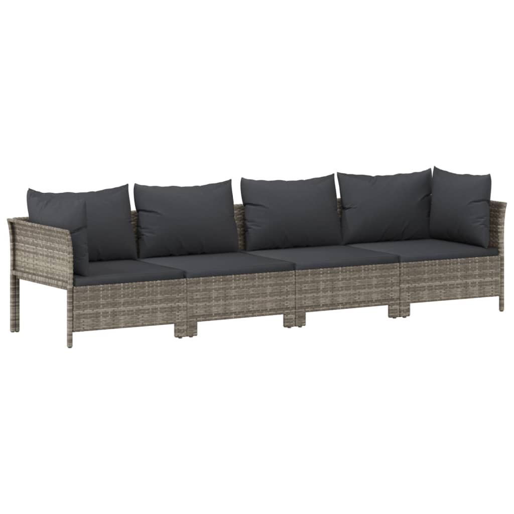 vidaXL Set mobilier de grădină cu perne, 9 piese, gri, poliratan vidaXL Set mobilier de grădină cu perne, 9 piese, gri, poliratan