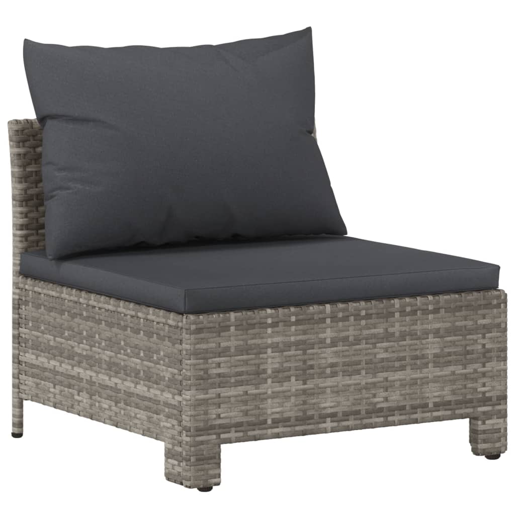 vidaXL Set mobilier de grădină cu perne, 9 piese, gri, poliratan vidaXL Set mobilier de grădină cu perne, 9 piese, gri, poliratan