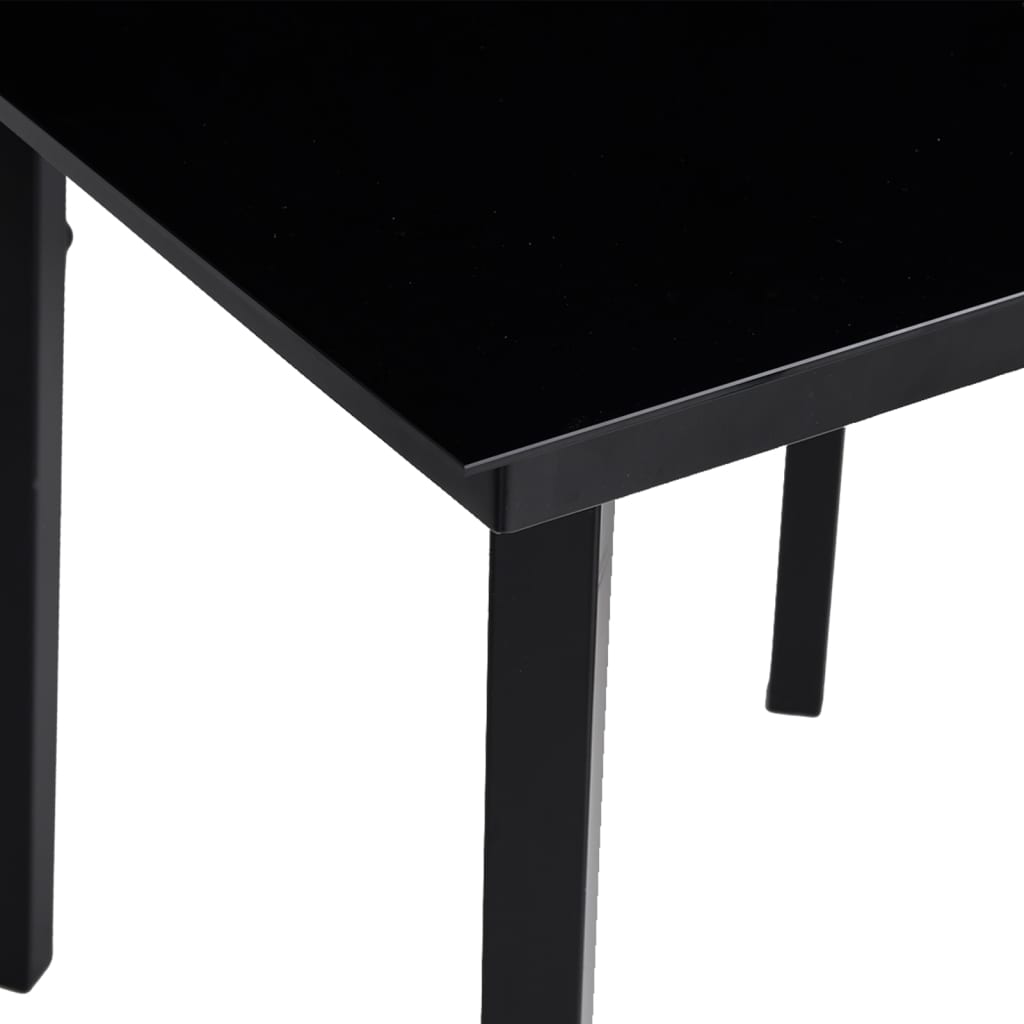 vidaXL Masă de bucătărie de grădină, negru, 140x70x74 cm, oțel/sticlă vidaXL Masă de bucătărie de grădină, negru, 140x70x74 cm, oțel/sticlă