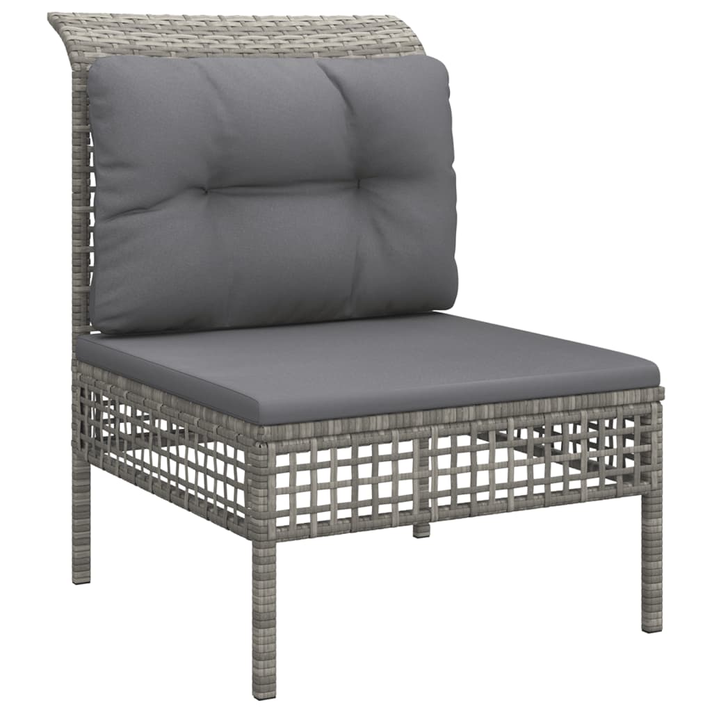 vidaXL Set mobilier de grădină cu perne, 8 piese, gri, poliratan vidaXL Set mobilier de grădină cu perne, 8 piese, gri, poliratan