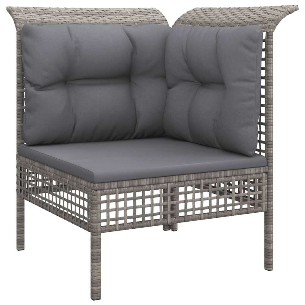 vidaXL Set mobilier de grădină cu perne, 8 piese, gri, poliratan vidaXL Set mobilier de grădină cu perne, 8 piese, gri, poliratan