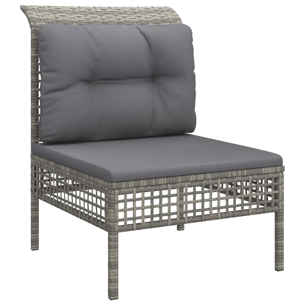 vidaXL Set mobilier de grădină cu perne, 9 piese, gri, poliratan vidaXL Set mobilier de grădină cu perne, 9 piese, gri, poliratan