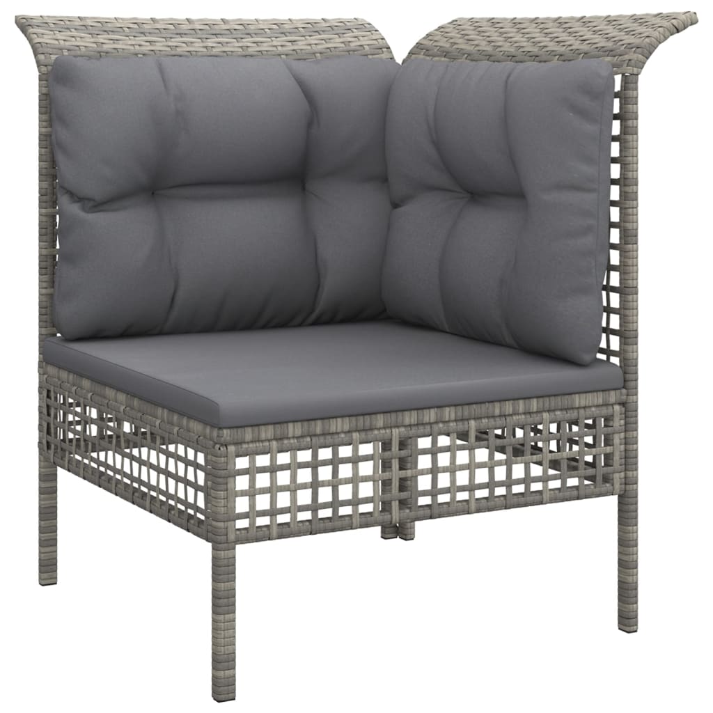 vidaXL Set mobilier de grădină cu perne, 9 piese, gri, poliratan vidaXL Set mobilier de grădină cu perne, 9 piese, gri, poliratan