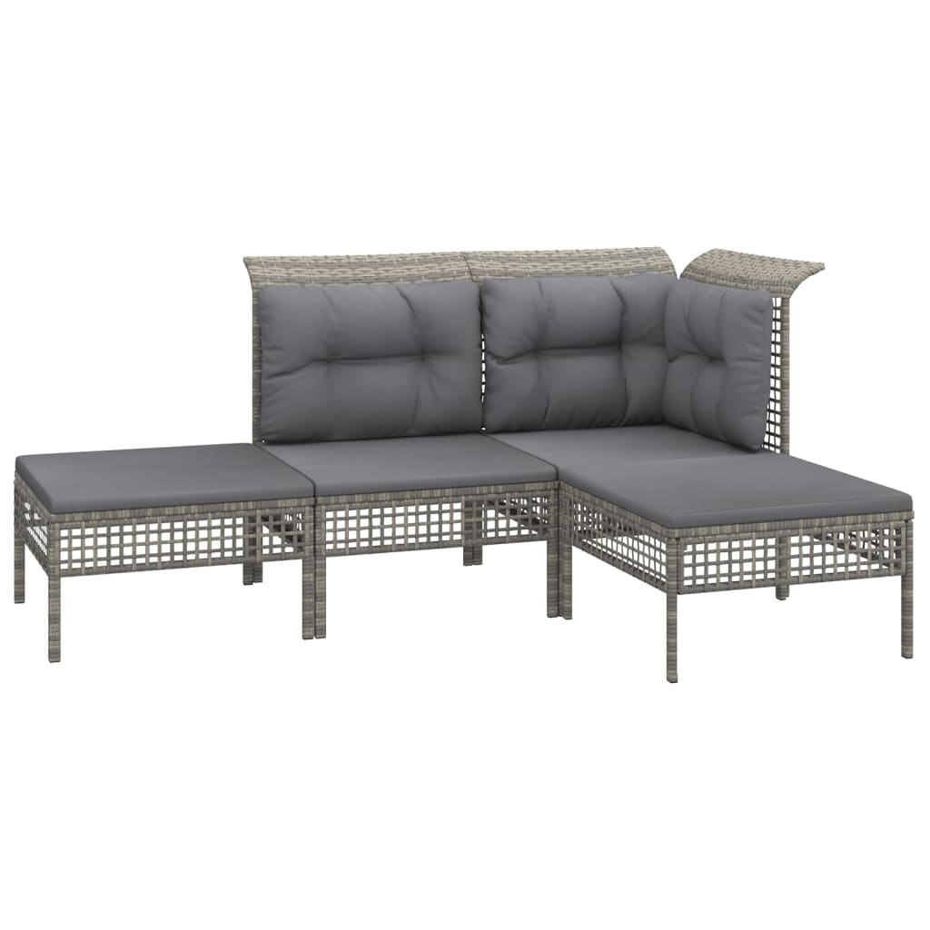 vidaXL Set mobilier de grădină cu perne, 8 piese, gri, poliratan vidaXL Set mobilier de grădină cu perne, 8 piese, gri, poliratan