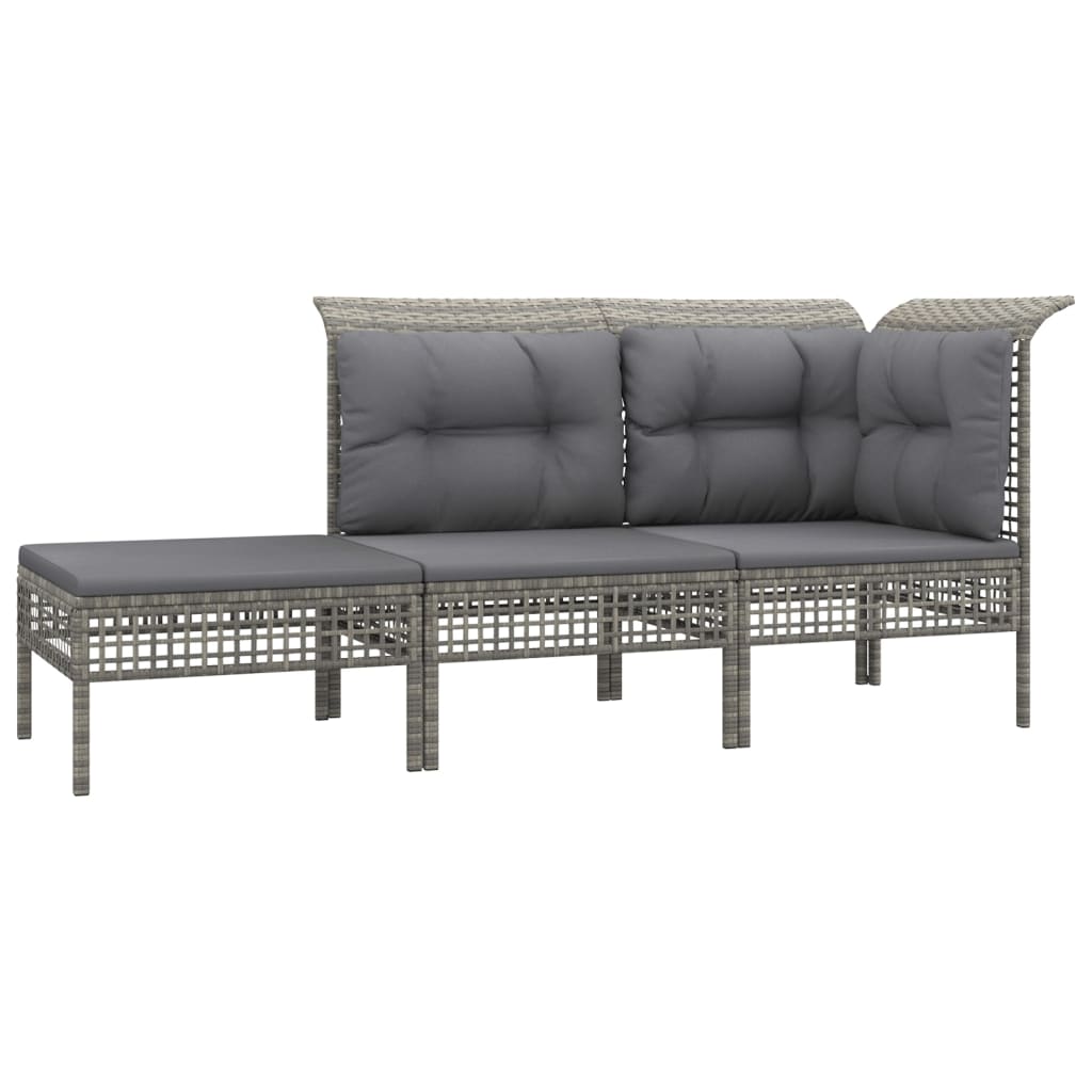 vidaXL Set mobilier de grădină cu perne, 8 piese, gri, poliratan vidaXL Set mobilier de grădină cu perne, 8 piese, gri, poliratan