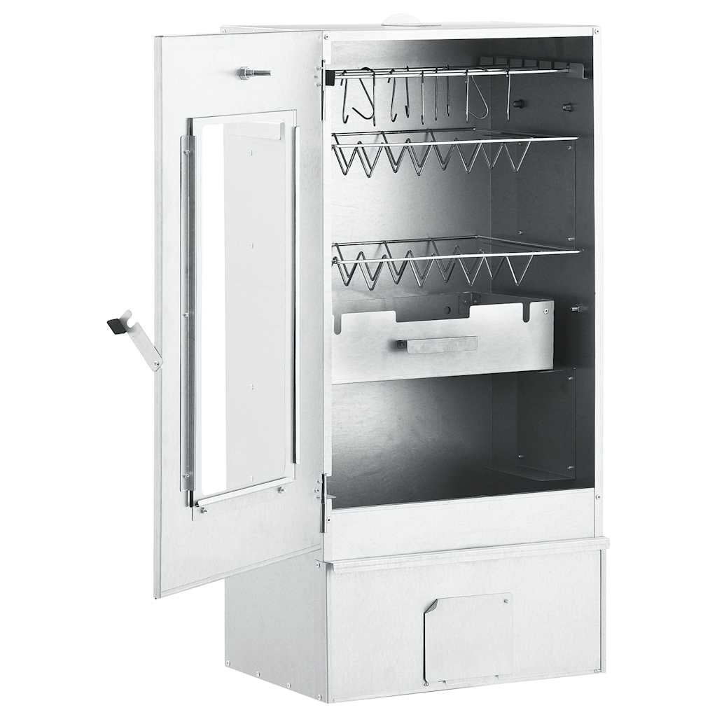 vidaXL Afumătoare grătar cu masă, oțel galvanizat