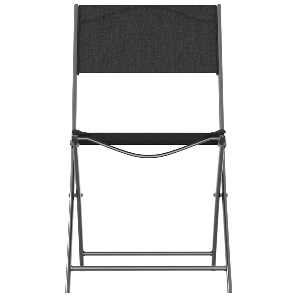 vidaXL Scaune pliante de exterior, 2 buc., negru, oțel și textilenă vidaXL Scaune pliante de exterior, 2 buc., negru, oțel și textilenă