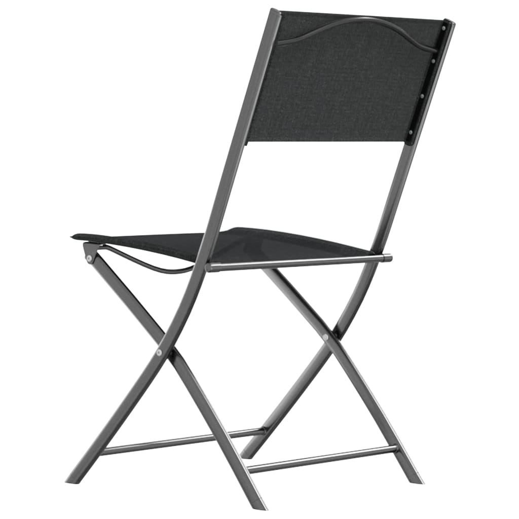 vidaXL Scaune pliante de exterior, 2 buc., negru, oțel și textilenă vidaXL Scaune pliante de exterior, 2 buc., negru, oțel și textilenă