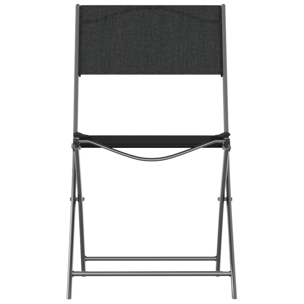 vidaXL Scaune pliante de exterior, 4 buc., negru, oțel și textilenă vidaXL Scaune pliante de exterior, 4 buc., negru, oțel și textilenă