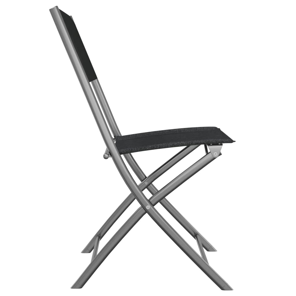 vidaXL Scaune pliante de exterior, 4 buc., negru, oțel și textilenă vidaXL Scaune pliante de exterior, 4 buc., negru, oțel și textilenă