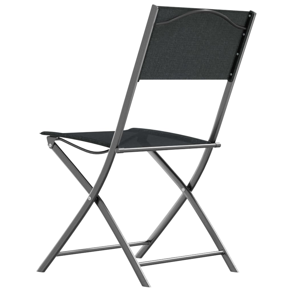 vidaXL Scaune pliante de exterior, 4 buc., negru, oțel și textilenă vidaXL Scaune pliante de exterior, 4 buc., negru, oțel și textilenă