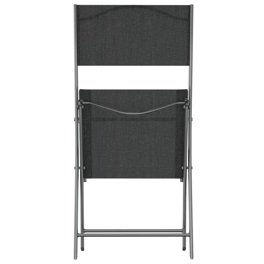 vidaXL Scaune pliante de exterior, 4 buc., negru, oțel și textilenă vidaXL Scaune pliante de exterior, 4 buc., negru, oțel și textilenă