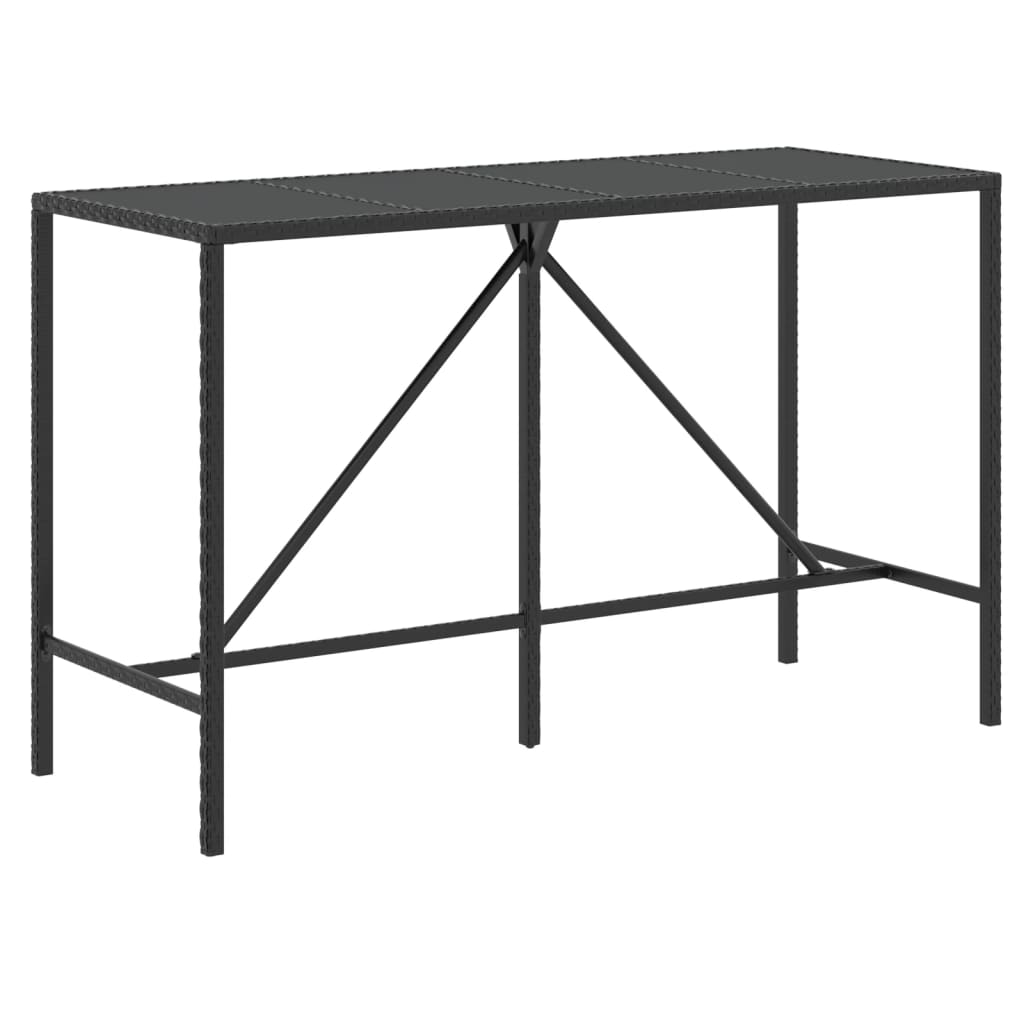vidaXL Set bar pentru grădină, 9 piese, negru, poliratan/lemn acacia vidaXL Set bar pentru grădină, 9 piese, negru, poliratan/lemn acacia