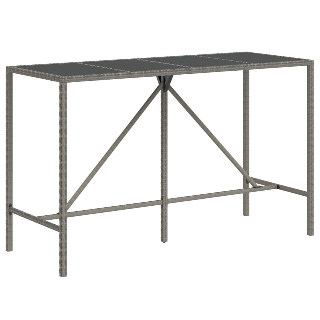 vidaXL Set bar pentru grădină, 9 piese, gri, poliratan/lemn acacia vidaXL Set bar pentru grădină, 9 piese, gri, poliratan/lemn acacia
