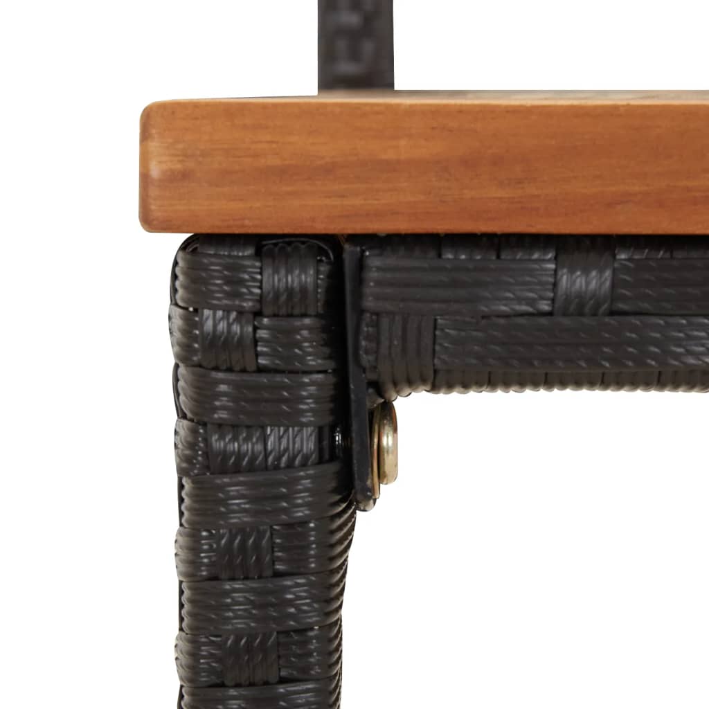 vidaXL Set bar pentru grădină, 9 piese, negru, poliratan/lemn acacia vidaXL Set bar pentru grădină, 9 piese, negru, poliratan/lemn acacia