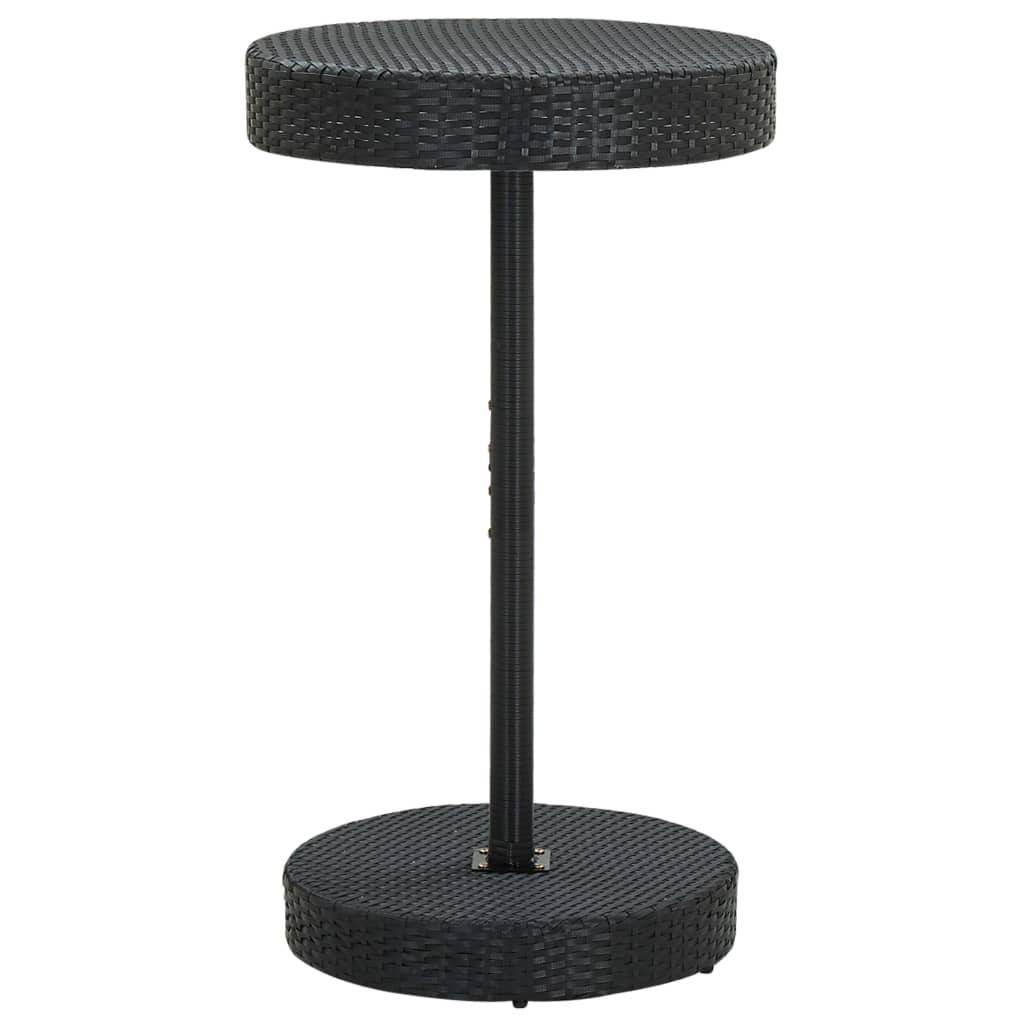 vidaXL Set bar pentru grădină, 3 piese, negru, poliratan/lemn acacia
