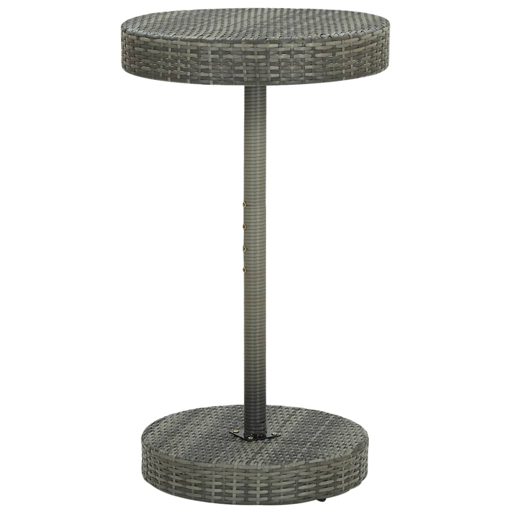 vidaXL Set bar pentru grădină, 3 piese, gri, poliratan/lemn acacia