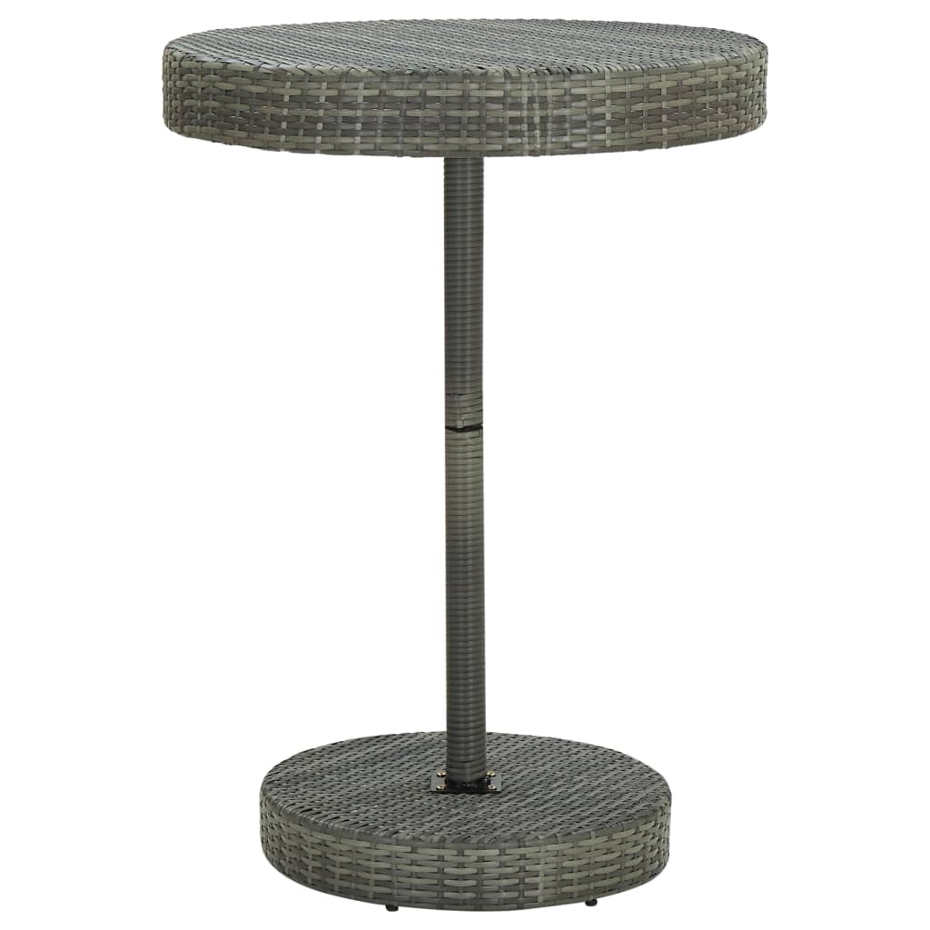 vidaXL Set bar pentru grădină, 5 piese, gri, poliratan/lemn acacia