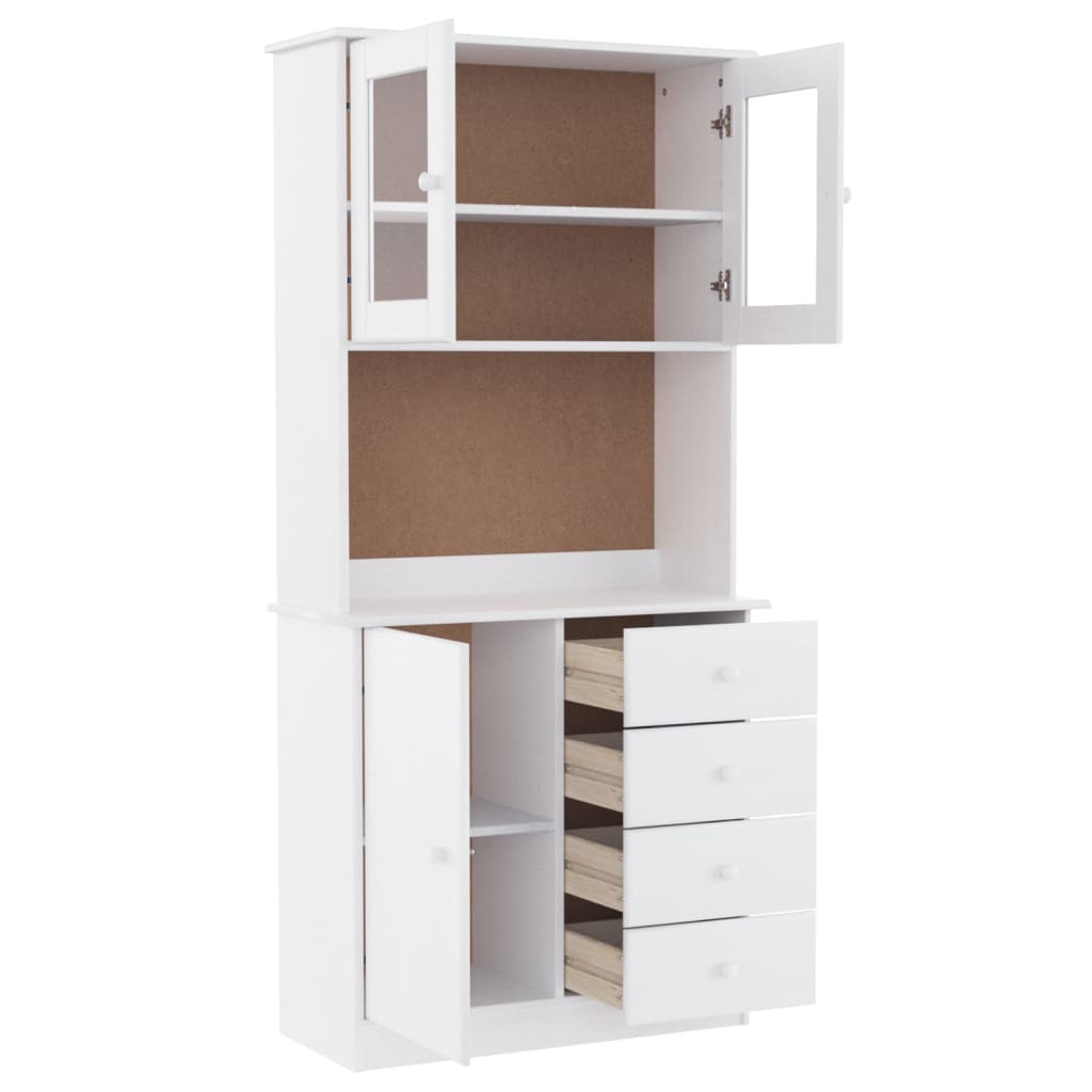 vidaXL Dulap înalt ALTA, alb, 77x35x165 cm, lemn masiv de pin vidaXL Dulap înalt ALTA, alb, 77x35x165 cm, lemn masiv de pin