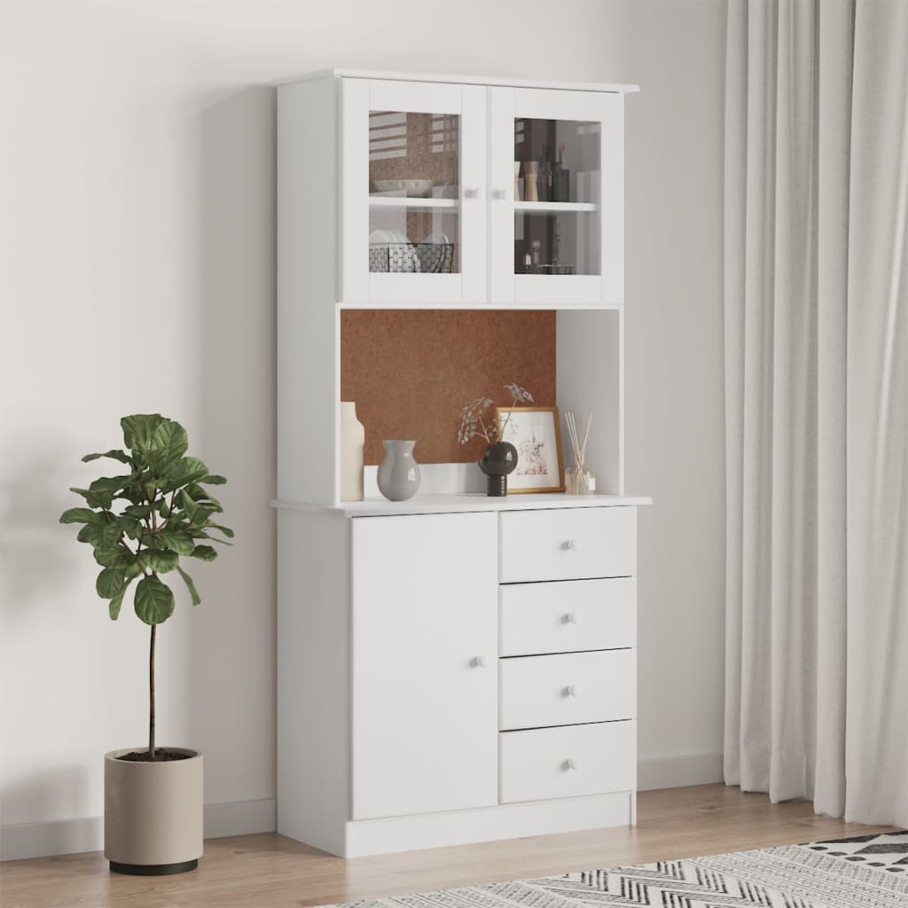 vidaXL Dulap înalt ALTA, alb, 77x35x165 cm, lemn masiv de pin vidaXL Dulap înalt ALTA, alb, 77x35x165 cm, lemn masiv de pin