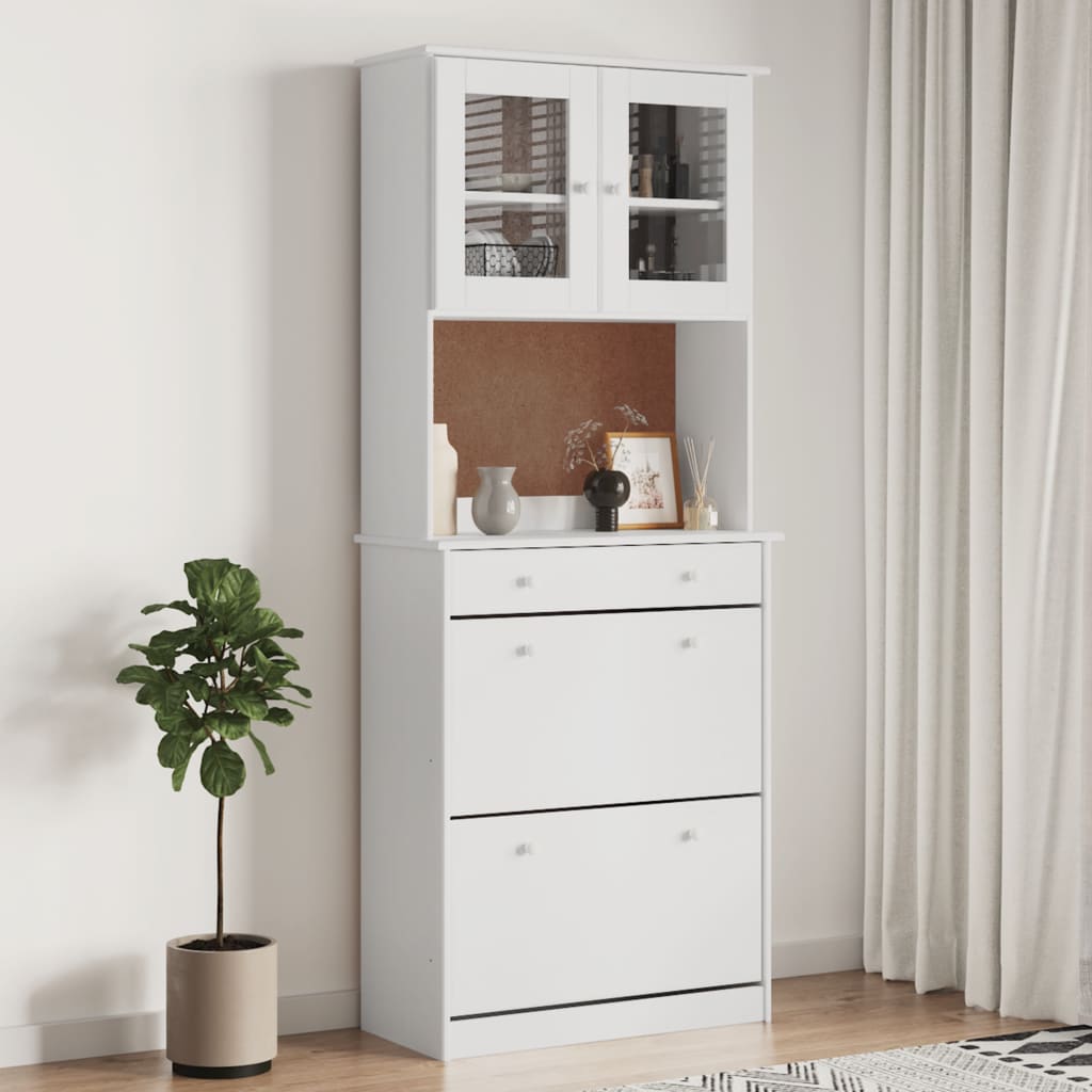 vidaXL Dulap înalt ALTA, alb, 77x35x188 cm, lemn masiv de pin vidaXL Dulap înalt ALTA, alb, 77x35x188 cm, lemn masiv de pin