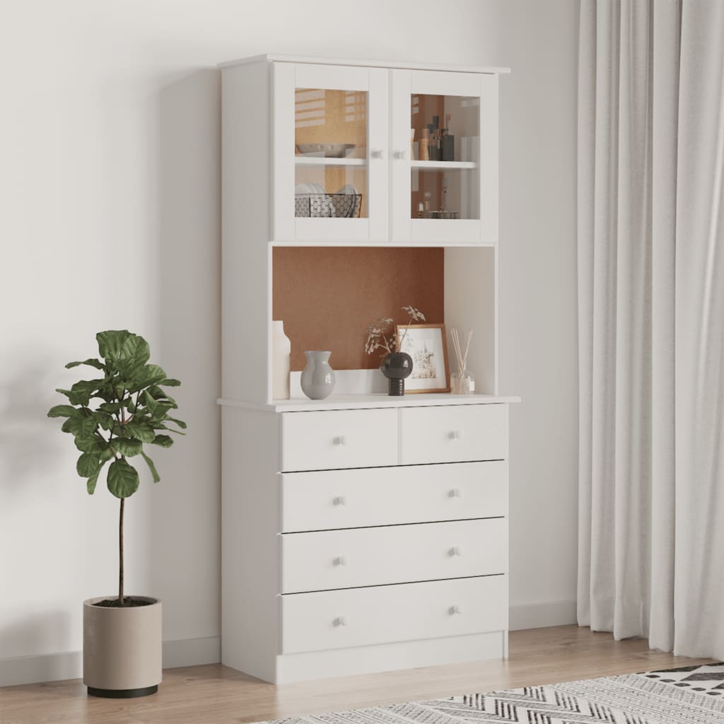 vidaXL Dulap înalt ALTA, alb, 77x35x165 cm, lemn masiv de pin vidaXL Dulap înalt ALTA, alb, 77x35x165 cm, lemn masiv de pin