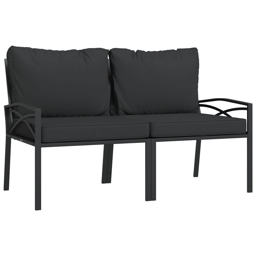 vidaXL Set mobilier grădină cu perne gri, 7 piese, oțel vidaXL Set mobilier grădină cu perne gri, 7 piese, oțel