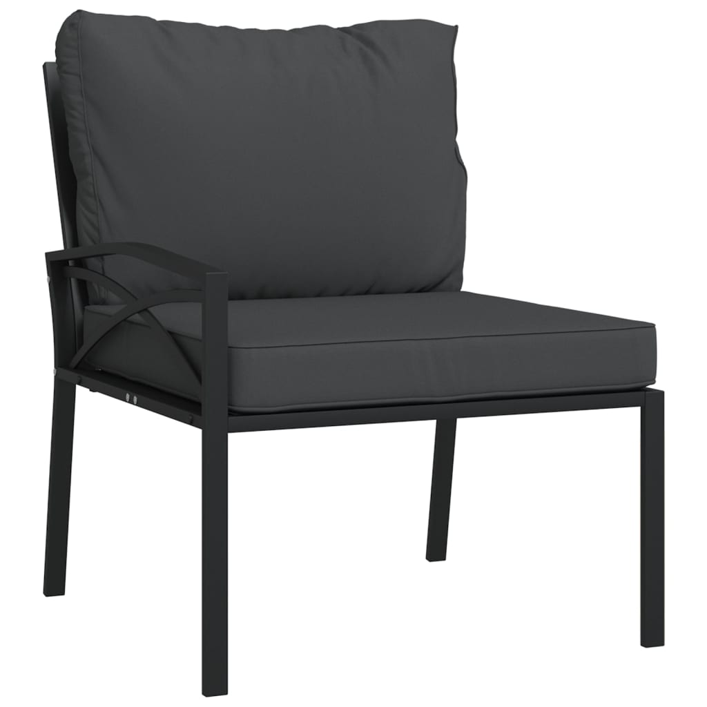 vidaXL Set mobilier grădină cu perne gri, 7 piese, oțel vidaXL Set mobilier grădină cu perne gri, 7 piese, oțel