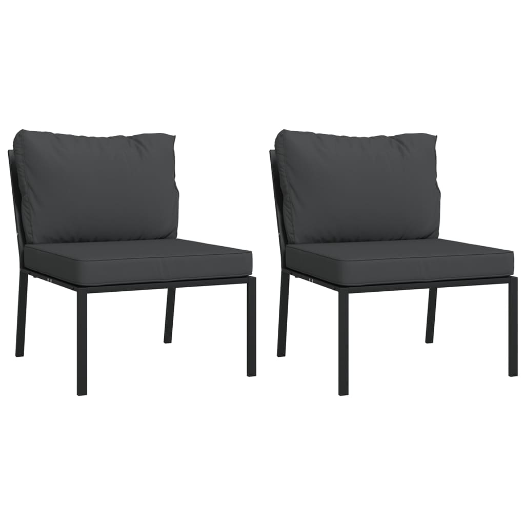 vidaXL Set mobilier grădină cu perne gri, 7 piese, oțel vidaXL Set mobilier grădină cu perne gri, 7 piese, oțel