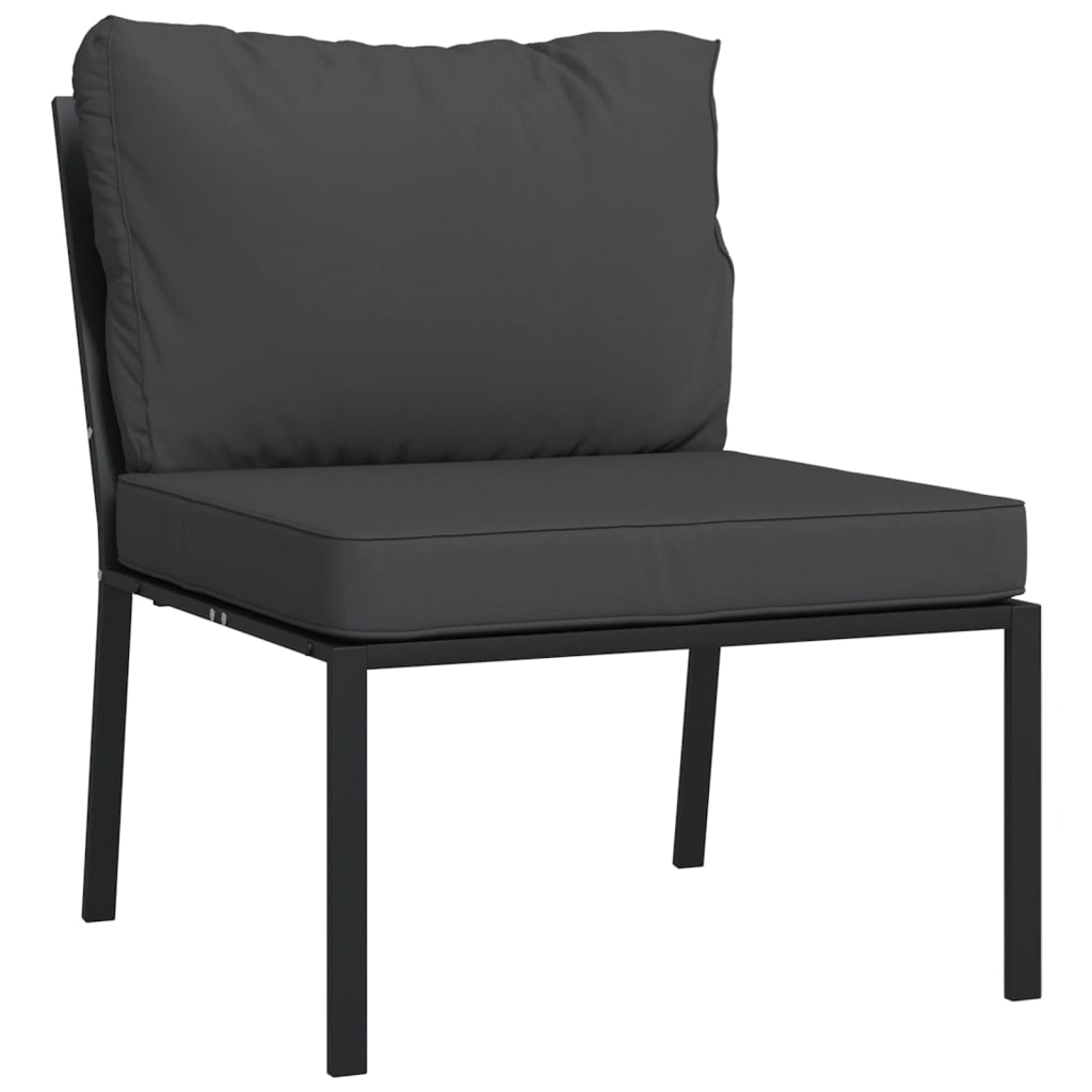 vidaXL Set mobilier grădină cu perne gri, 7 piese, oțel vidaXL Set mobilier grădină cu perne gri, 7 piese, oțel