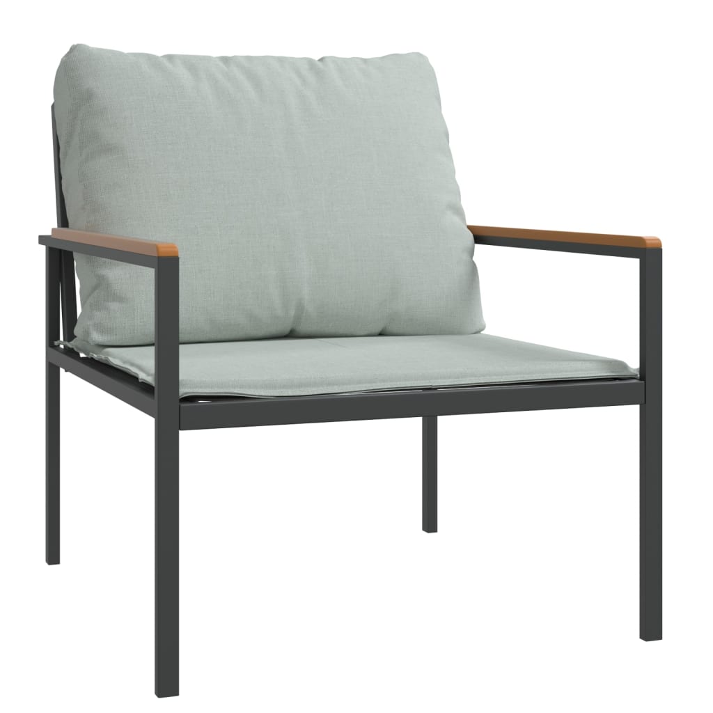 vidaXL Set mobilier de grădină, cu perne, antracit, 4 piese, oțel