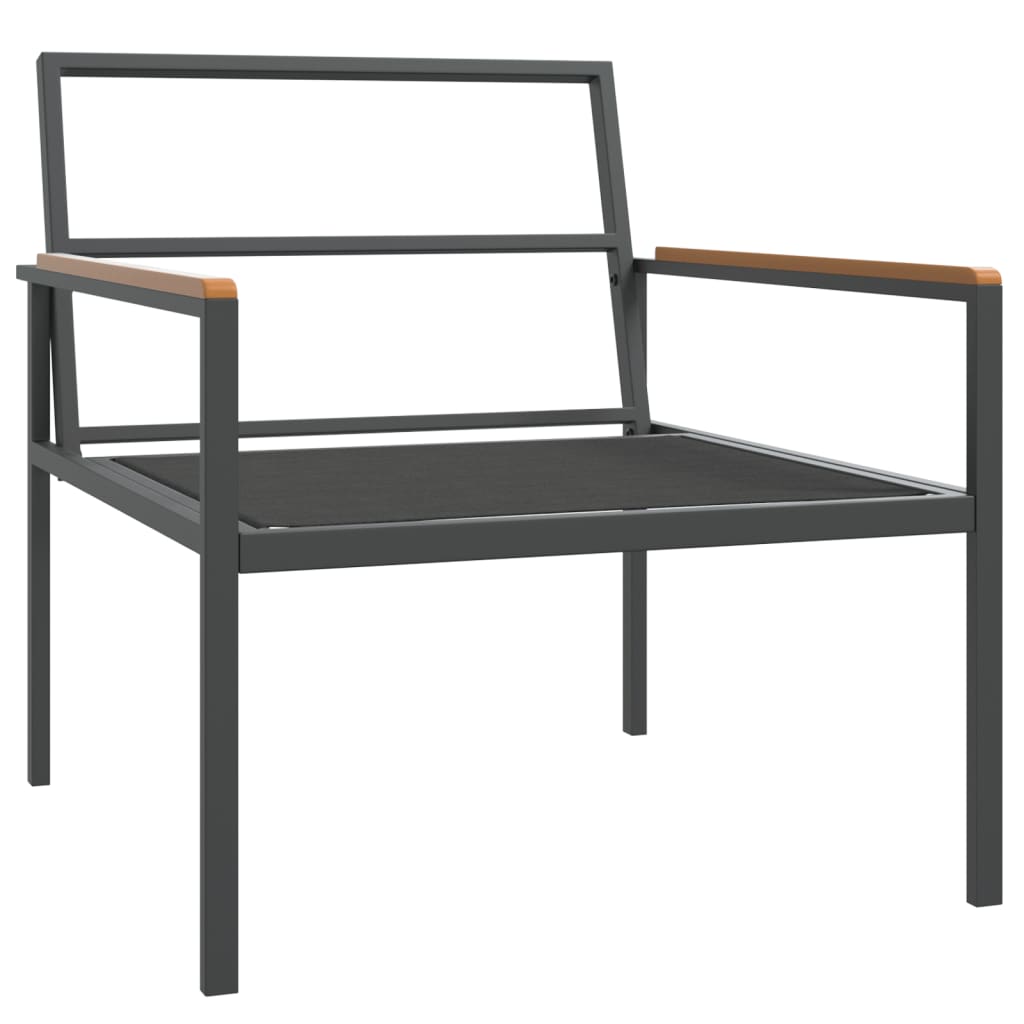 vidaXL Set mobilier de grădină, cu perne, antracit, 4 piese, oțel