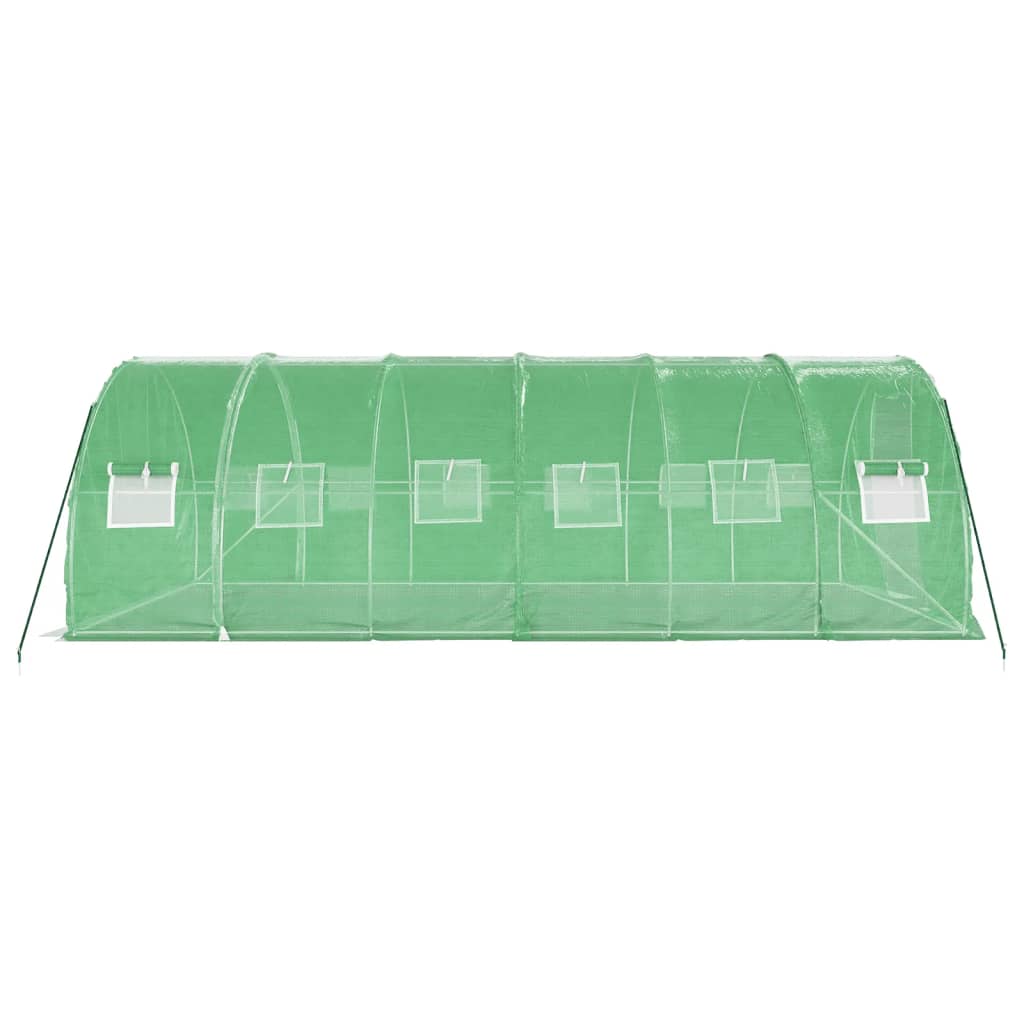 vidaXL Seră cu cadru din oțel, verde, 18 m², 6x3x2 m