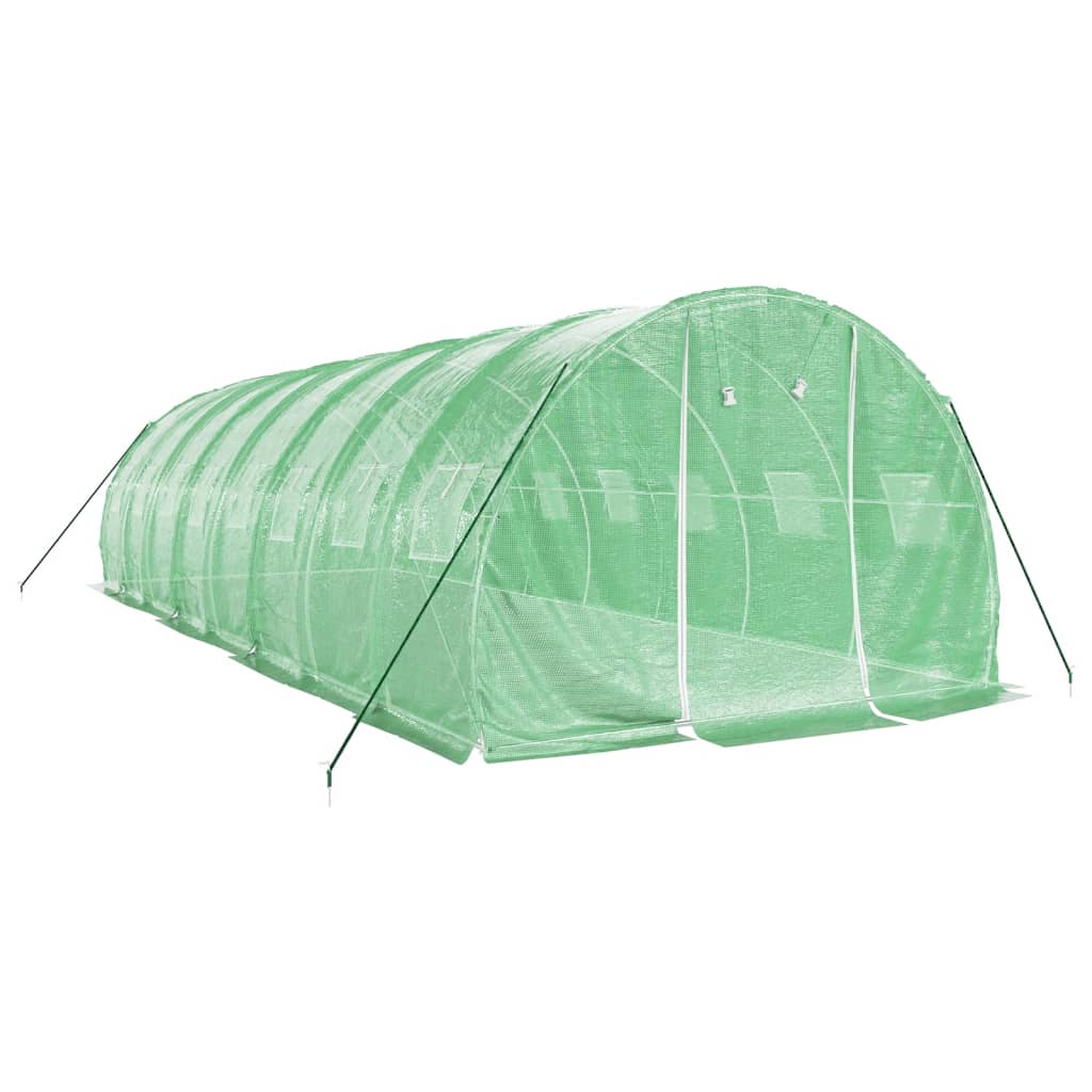 vidaXL Seră cu cadru din oțel, verde, 24 m², 8x3x2 m vidaXL Seră cu cadru din oțel, verde, 24 m², 8x3x2 m