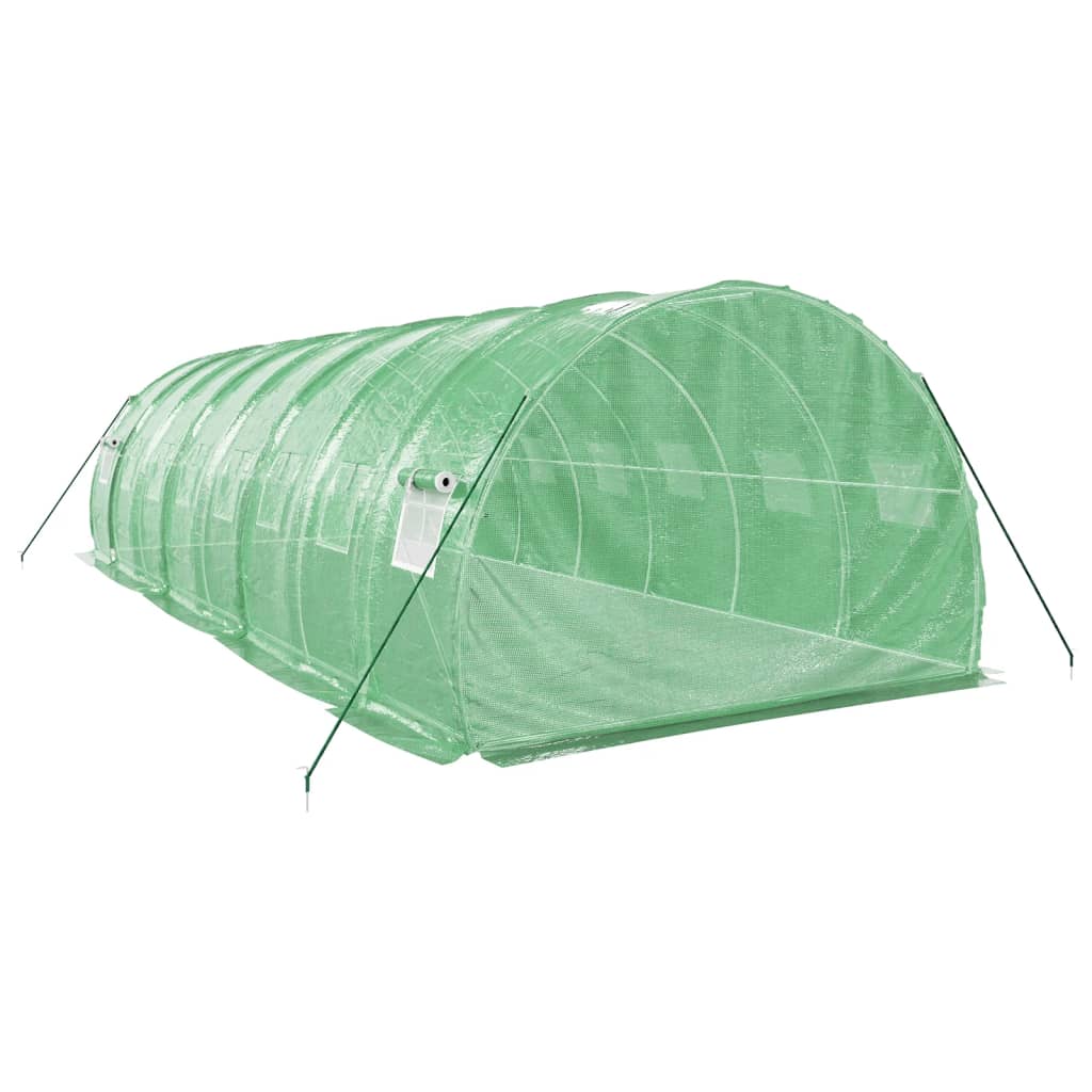 vidaXL Seră cu cadru din oțel, verde, 24 m², 8x3x2 m vidaXL Seră cu cadru din oțel, verde, 24 m², 8x3x2 m