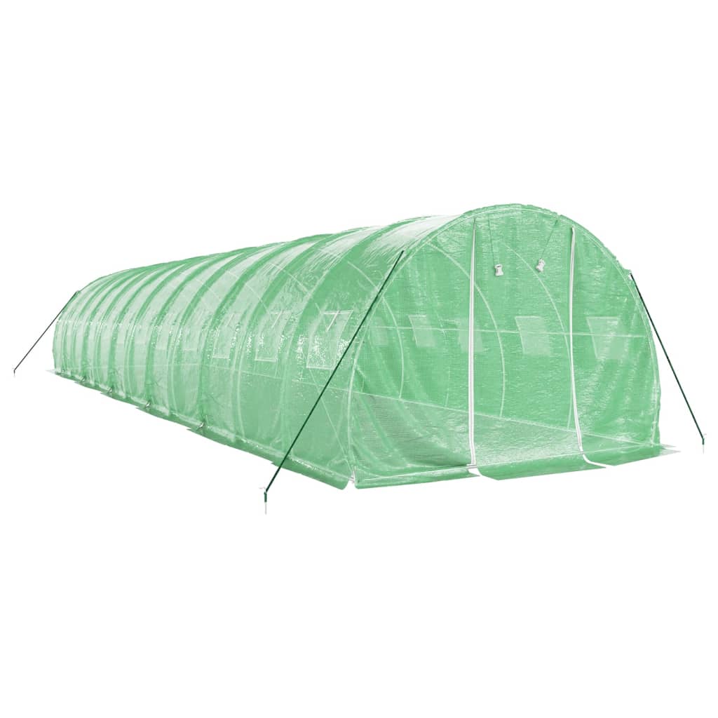 vidaXL Seră cu cadru din oțel, verde, 36 m², 12x3x2 m vidaXL Seră cu cadru din oțel, verde, 36 m², 12x3x2 m