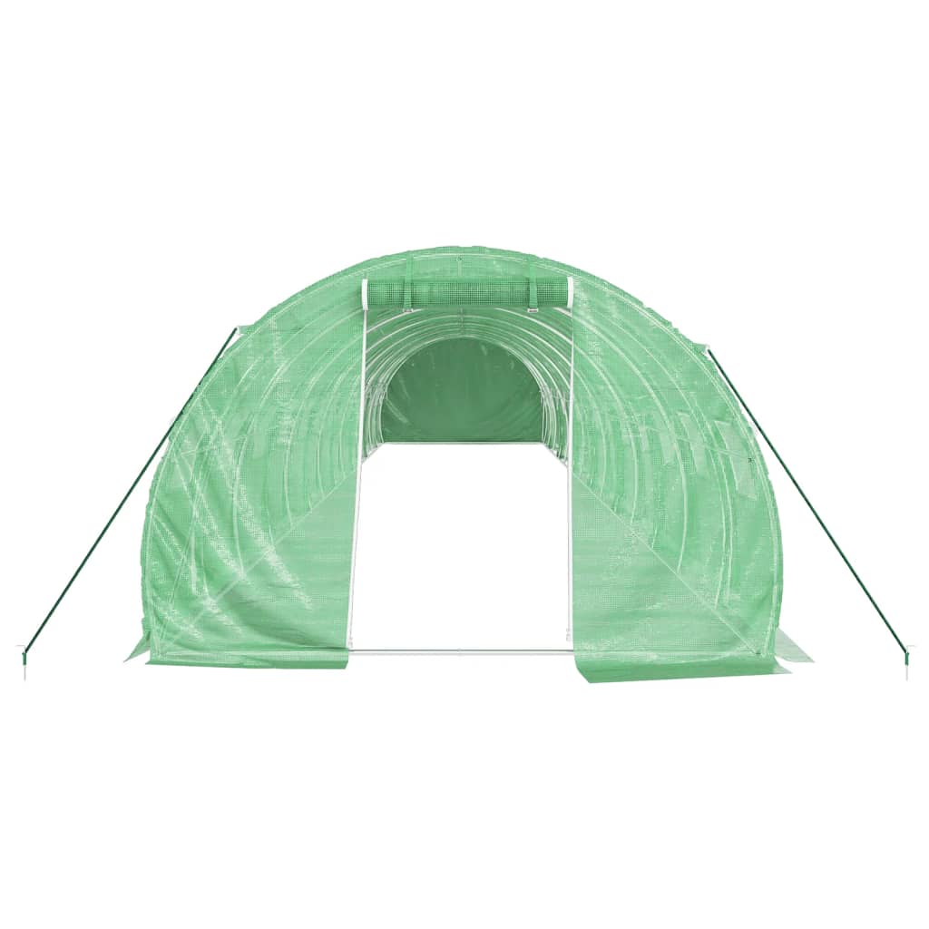 vidaXL Seră cu cadru din oțel, verde, 42 m², 14x3x2 m vidaXL Seră cu cadru din oțel, verde, 42 m², 14x3x2 m