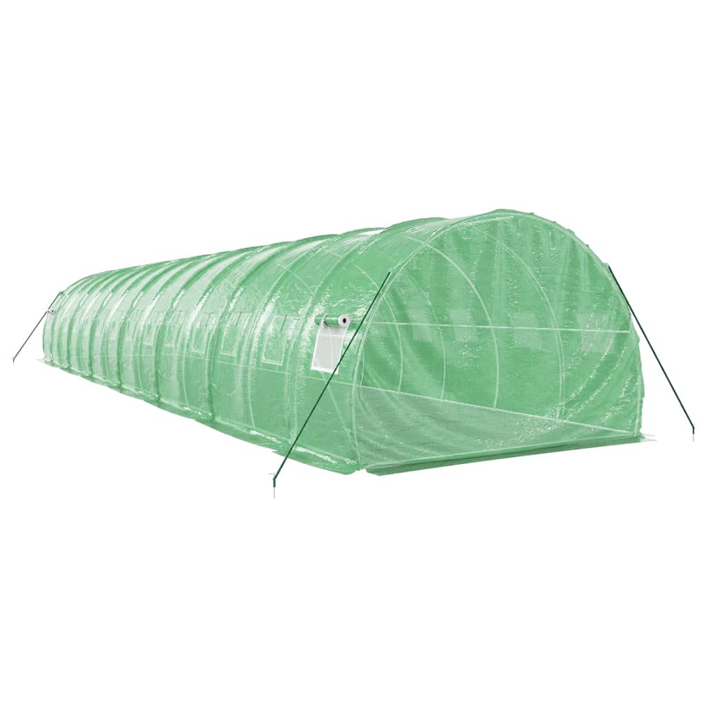 vidaXL Seră cu cadru din oțel, verde, 42 m², 14x3x2 m vidaXL Seră cu cadru din oțel, verde, 42 m², 14x3x2 m