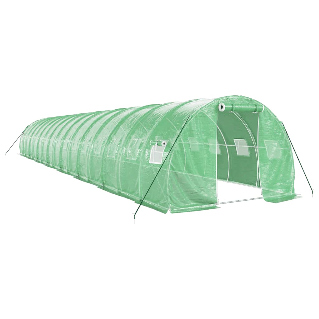 vidaXL Seră cu cadru din oțel, verde, 48 m², 16x3x2 m vidaXL Seră cu cadru din oțel, verde, 48 m², 16x3x2 m