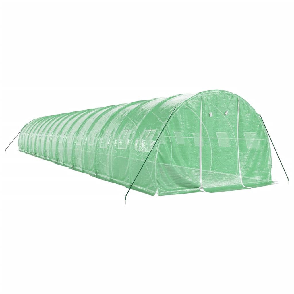 vidaXL Seră cu cadru din oțel, verde, 48 m², 16x3x2 m vidaXL Seră cu cadru din oțel, verde, 48 m², 16x3x2 m