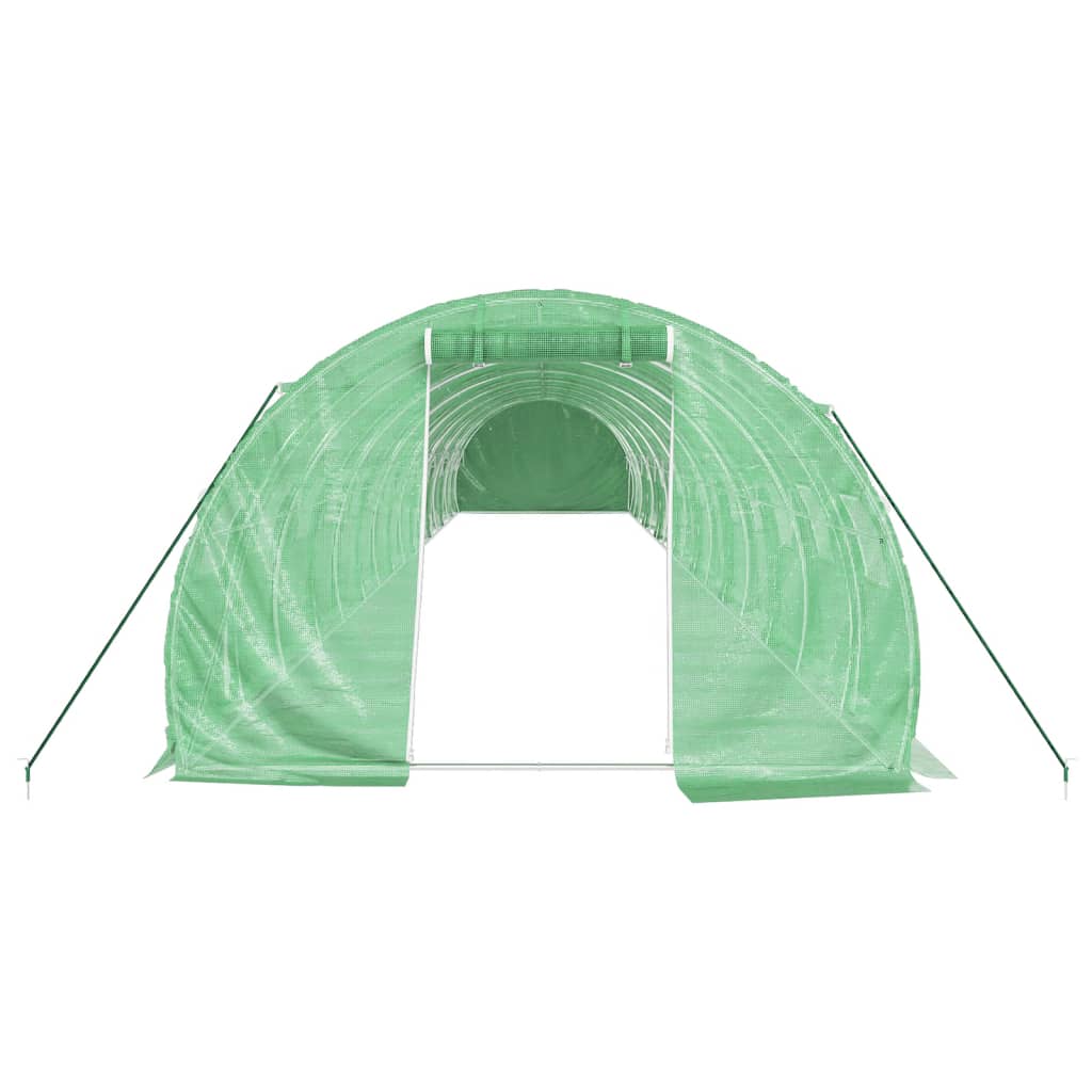 vidaXL Seră cu cadru din oțel, verde, 48 m², 16x3x2 m vidaXL Seră cu cadru din oțel, verde, 48 m², 16x3x2 m